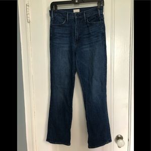 Mother Hustler Ankle jeans in blue ink. Size 27
